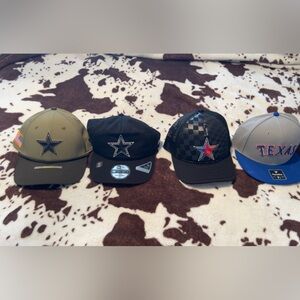 Dallas Cowboys and Texas Rangers hat lot